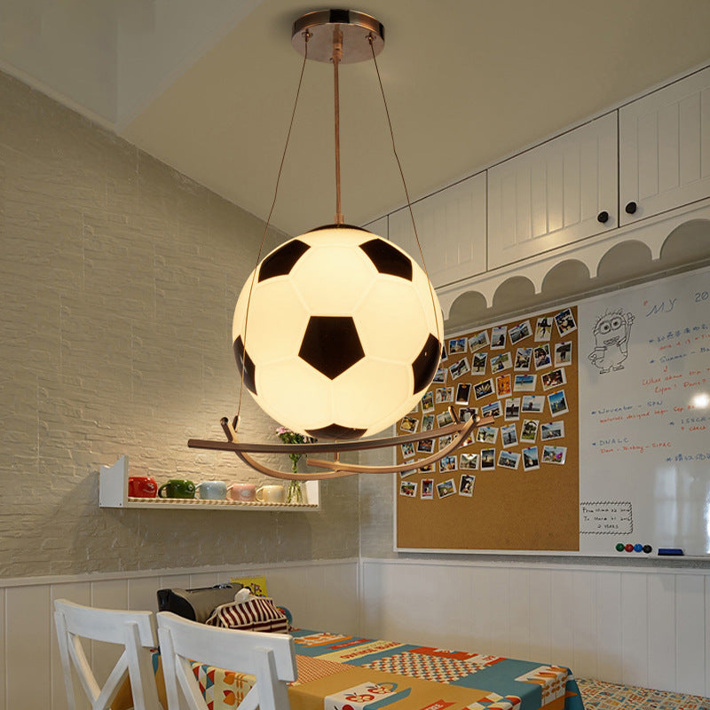 Fotbollsmönster 1-lampa glasjärn taklampa