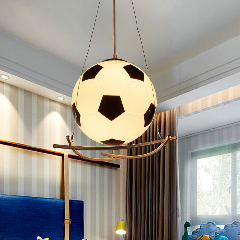 Fotbollsmönster 1-lampa glasjärn taklampa