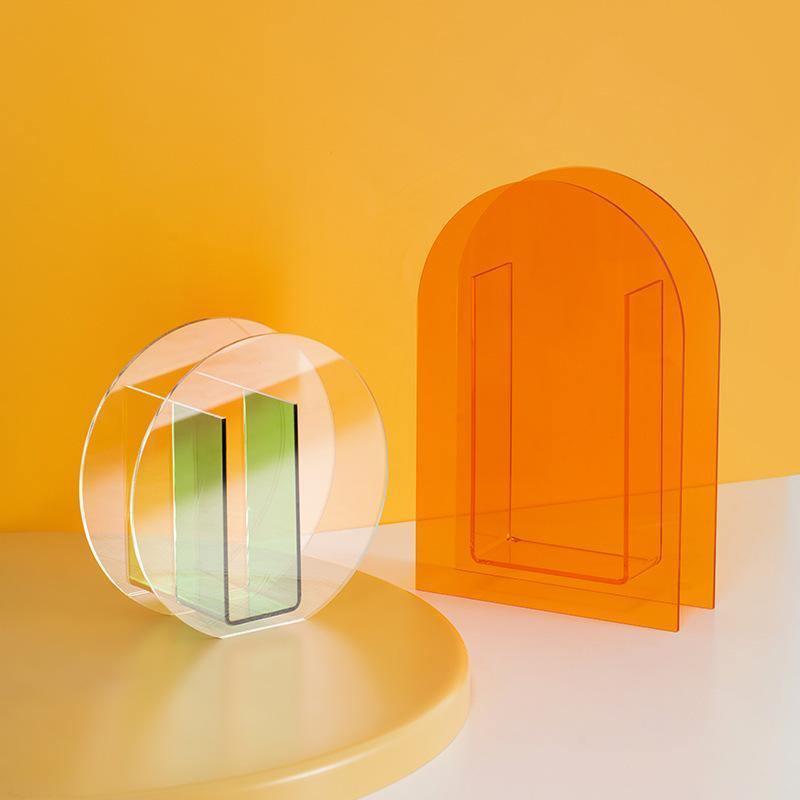 Geometrisk Blommig Akrylvase
