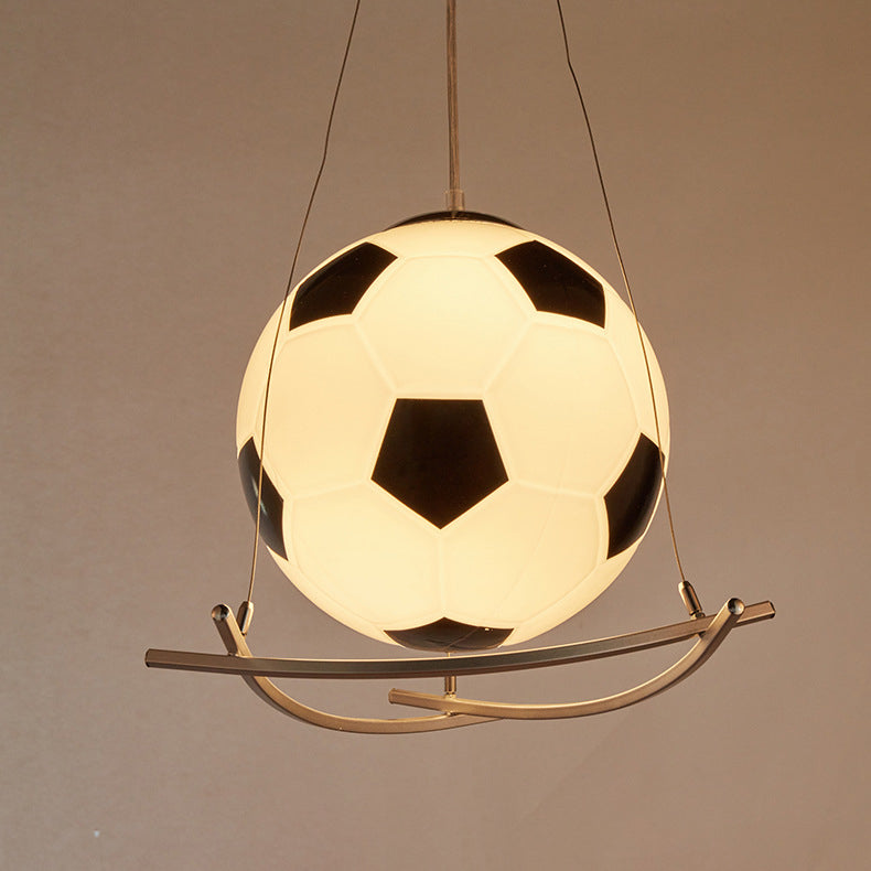 Fotbollsmönster 1-lampa glasjärn taklampa
