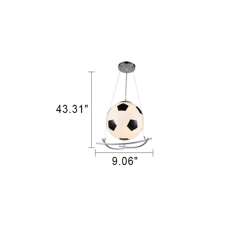 Fotbollsmönster 1-lampa glasjärn taklampa