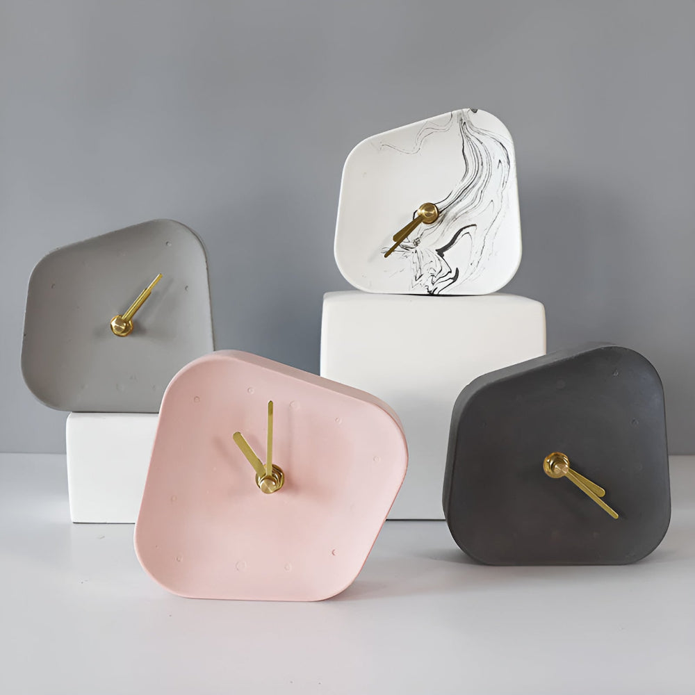 Minimalistisk Betong Skrivbordsklocka – Modern Analog Tidsmätare