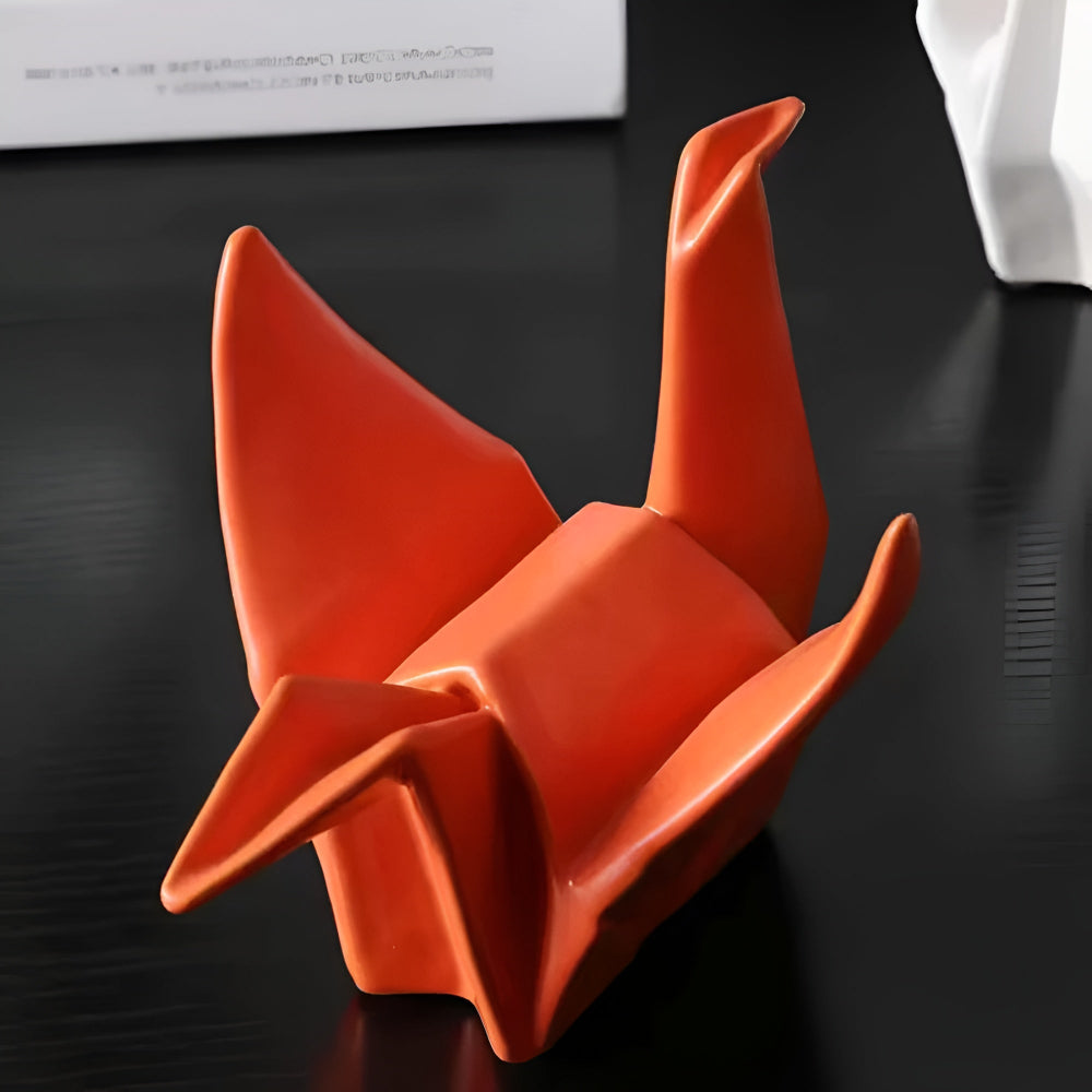 Origami Fågelstaty i Keramik – Modern Konstdekor