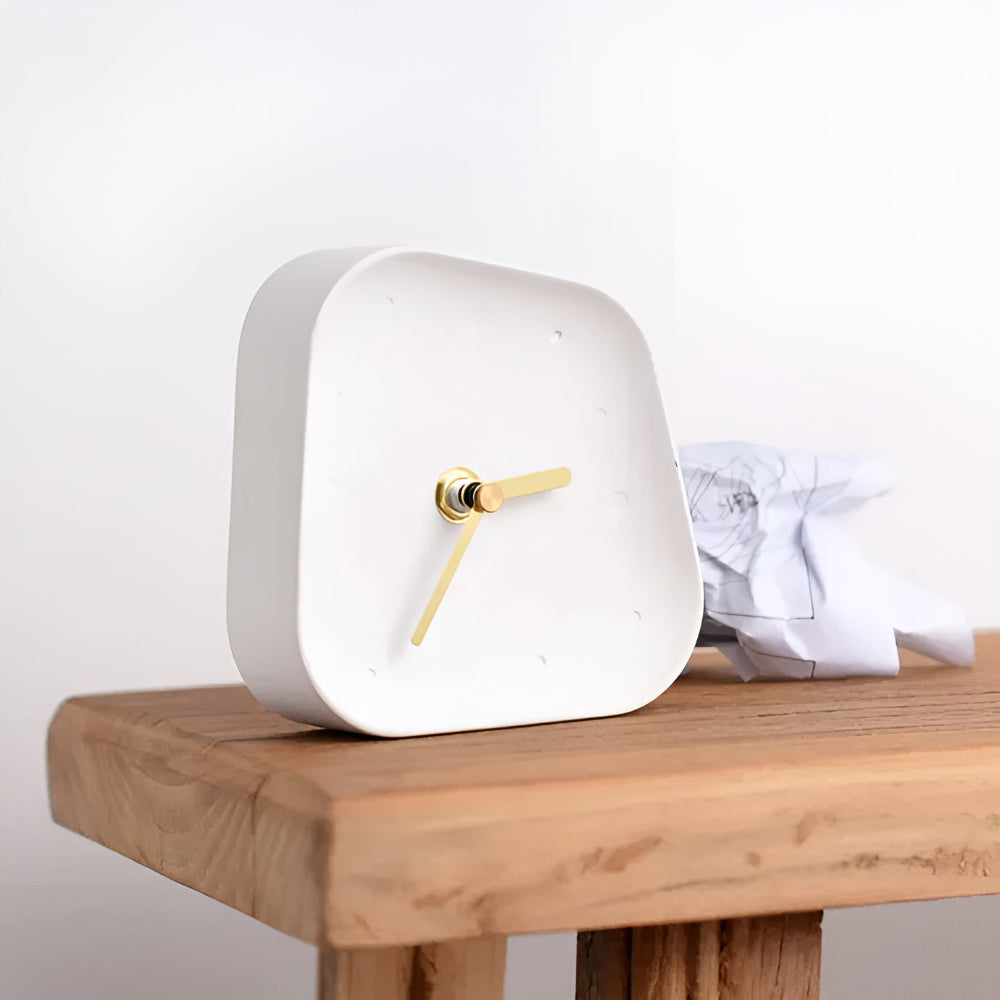 Minimalistisk Betong Skrivbordsklocka – Modern Analog Tidsmätare