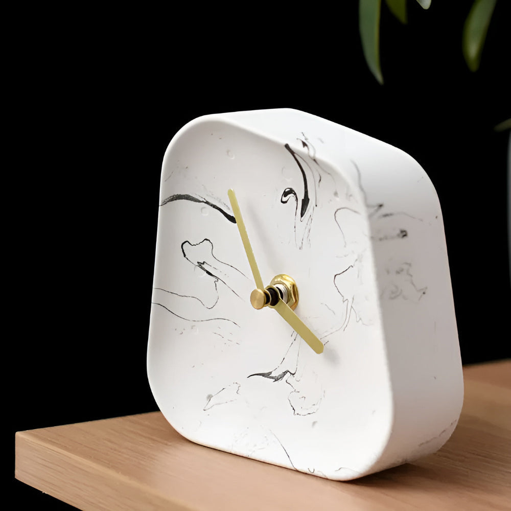 Minimalistisk Betong Skrivbordsklocka – Modern Analog Tidsmätare