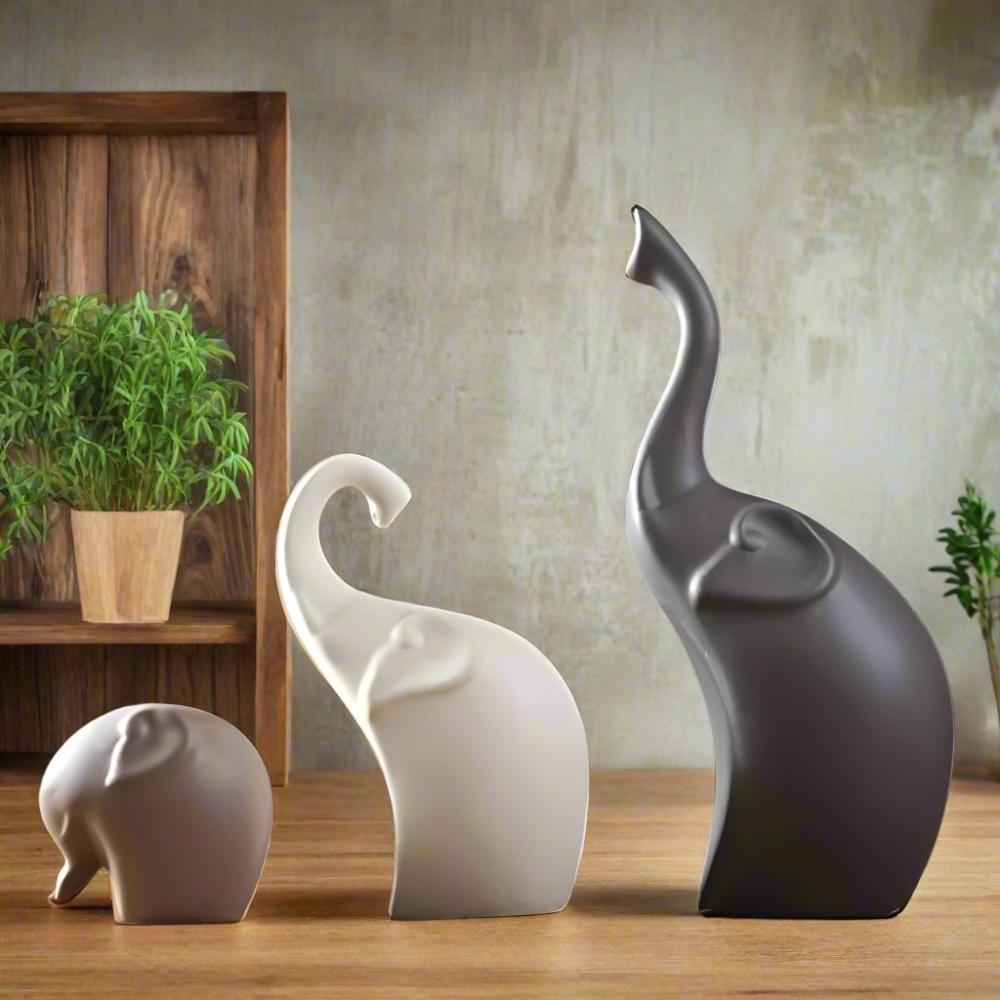 Serenity Elefant Skulpturer – Symbolisk Konst för Modern Inredning