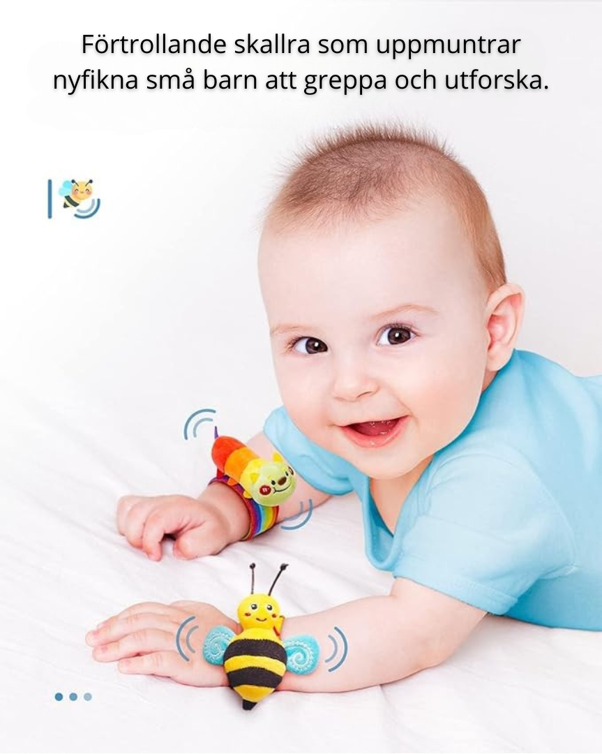 Handledsskallra och Strumpor – Sensorisk Leksak för 0-12 Månader