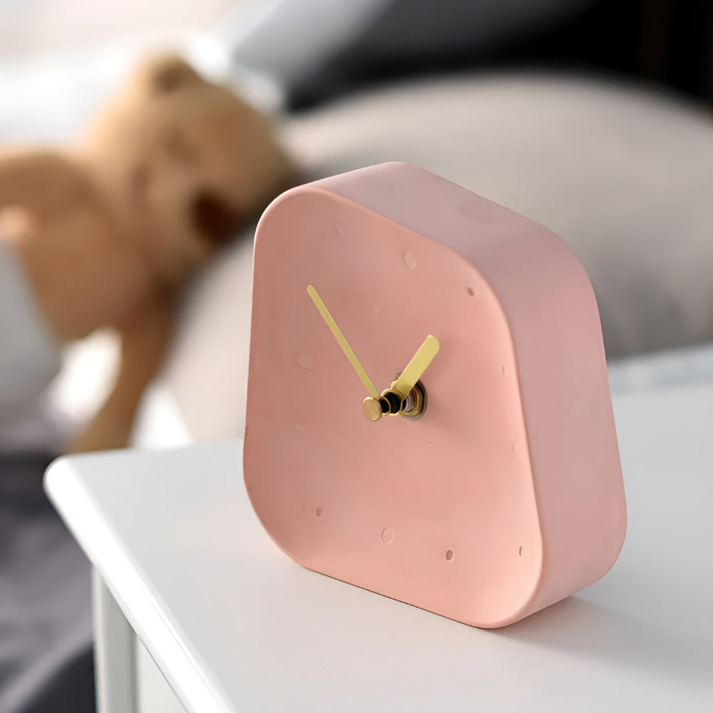 Minimalistisk Betong Skrivbordsklocka – Modern Analog Tidsmätare