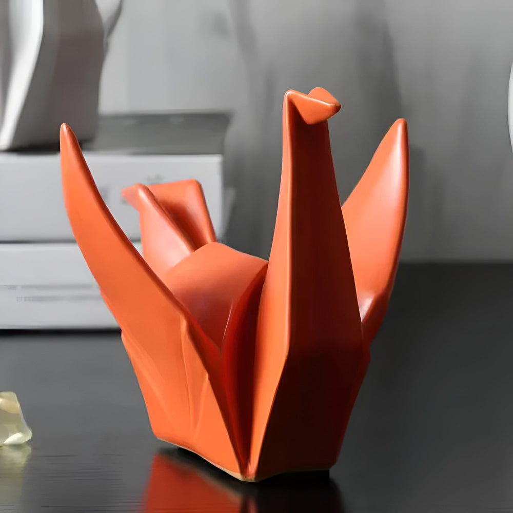 Origami Fågelstaty i Keramik – Modern Konstdekor