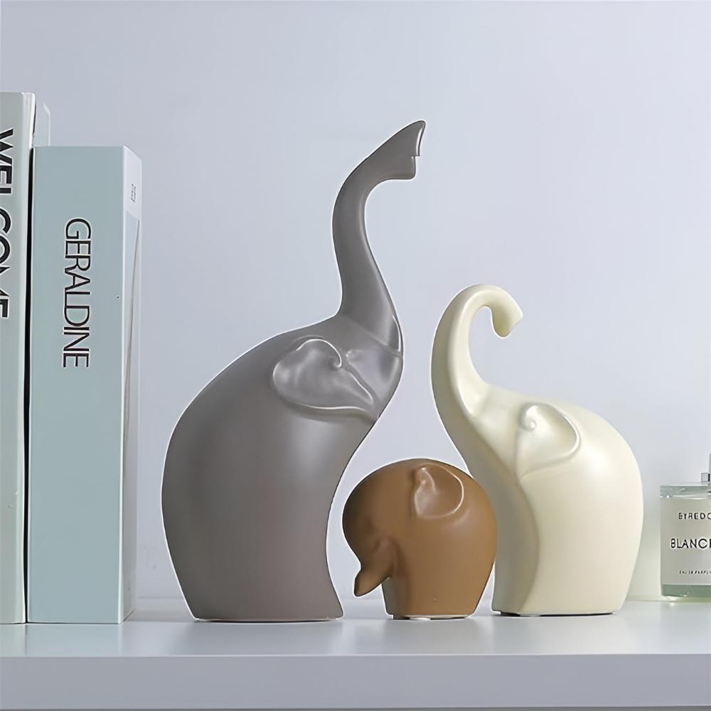 Serenity Elefant Skulpturer – Symbolisk Konst för Modern Inredning