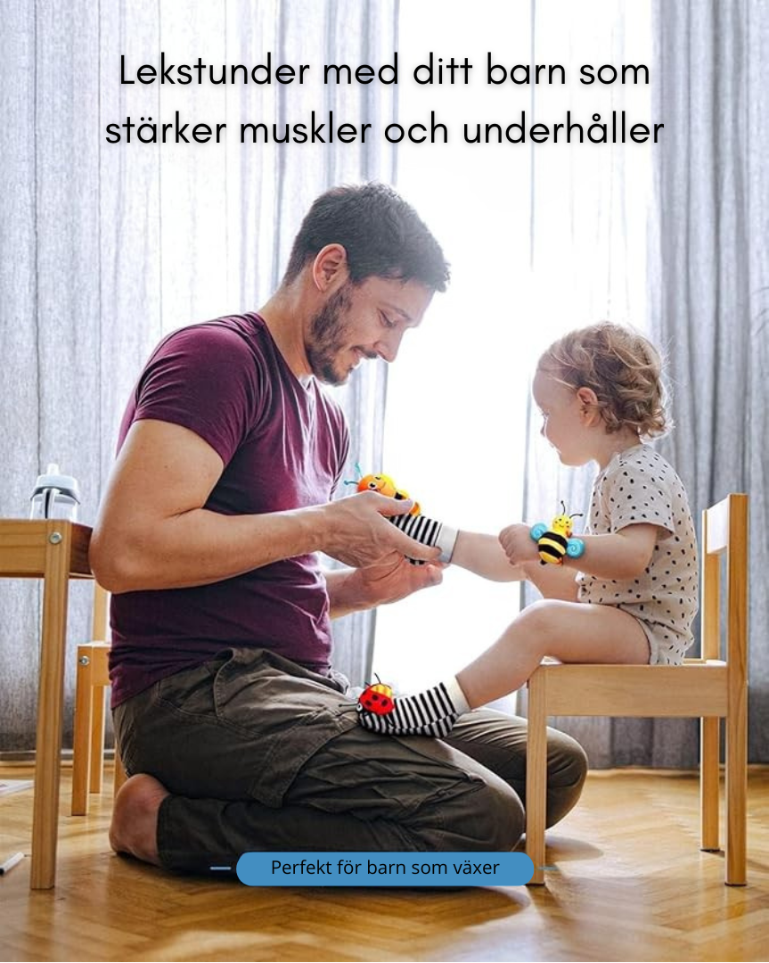 Handledsskallra och Strumpor – Sensorisk Leksak för 0-12 Månader