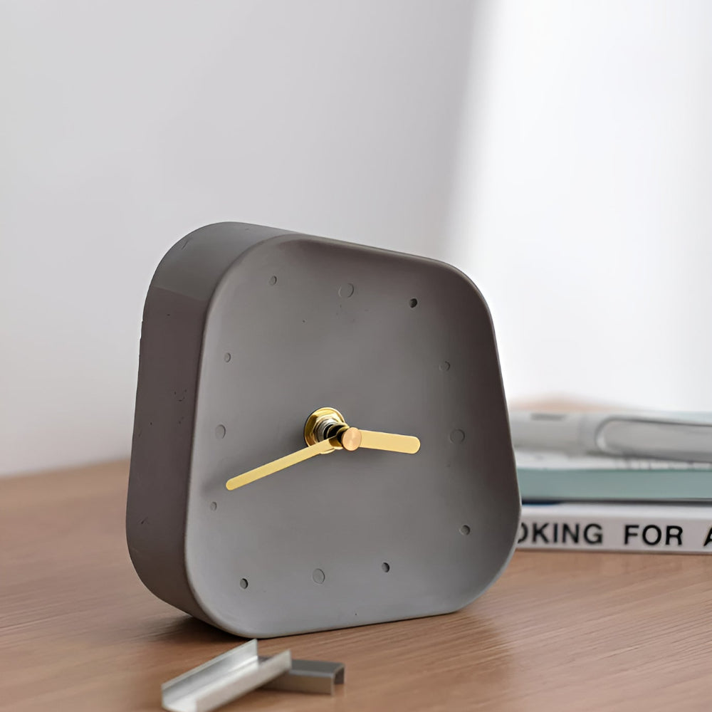 Minimalistisk Betong Skrivbordsklocka – Modern Analog Tidsmätare