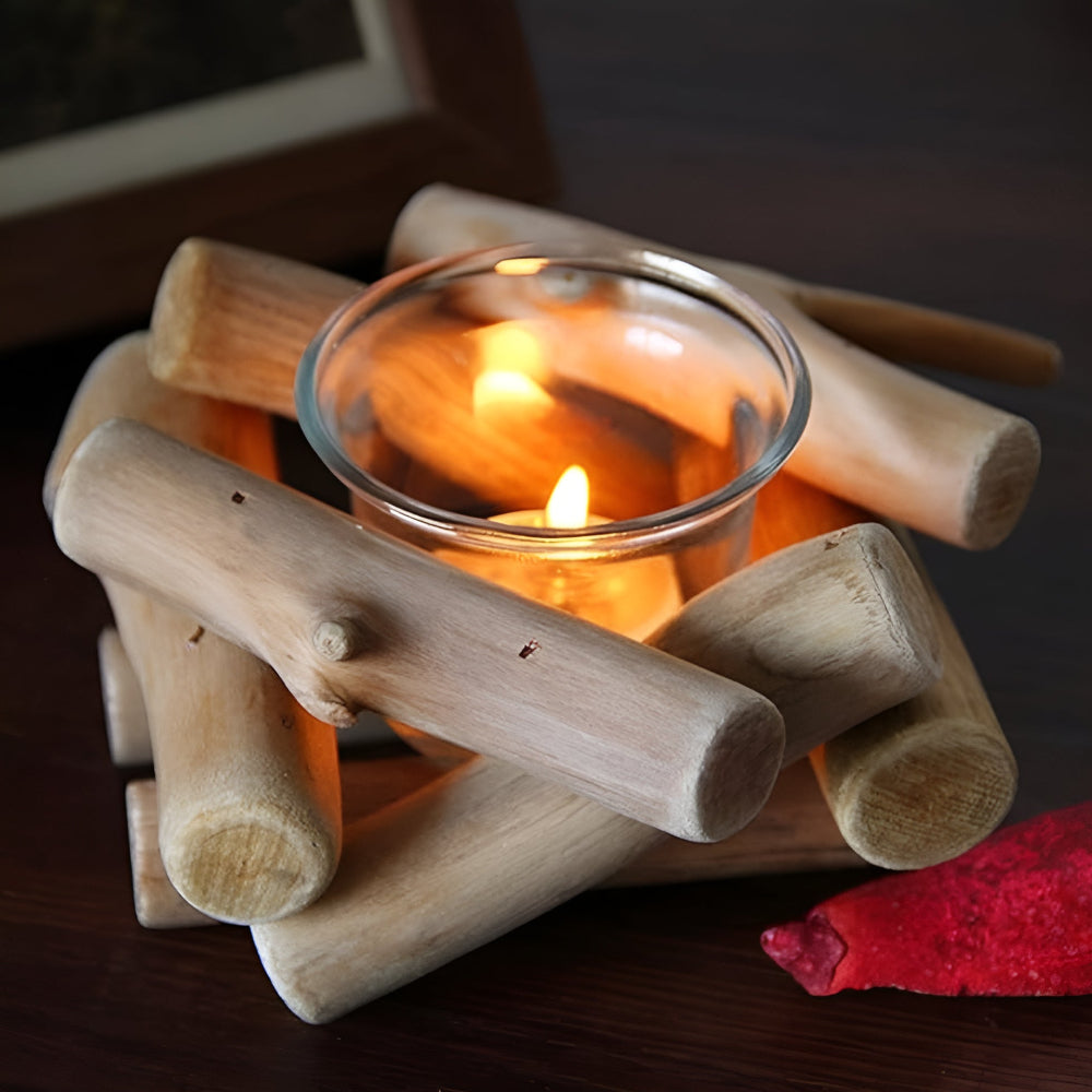 NaturLys – Rustik Drivvedsljusstake