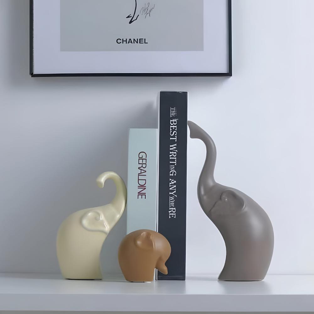 Serenity Elefant Skulpturer – Symbolisk Konst för Modern Inredning