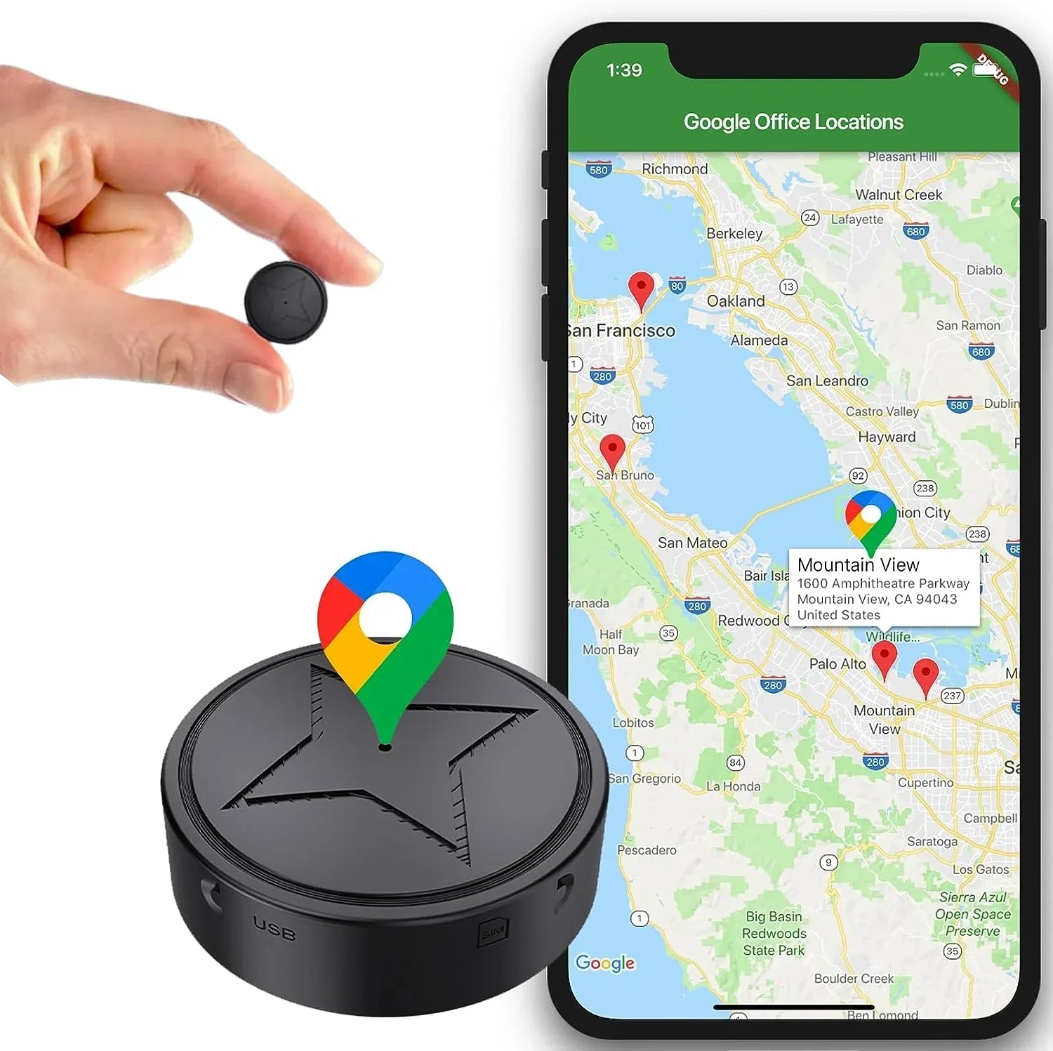 Mini GPS Tracker med Stark Magnet – Realtidsspårning för Fordon, Värdesaker & Trygghet