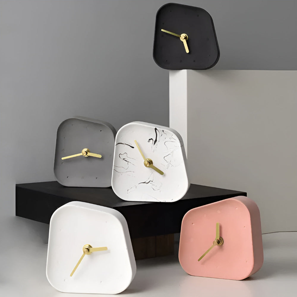 Minimalistisk Betong Skrivbordsklocka – Modern Analog Tidsmätare