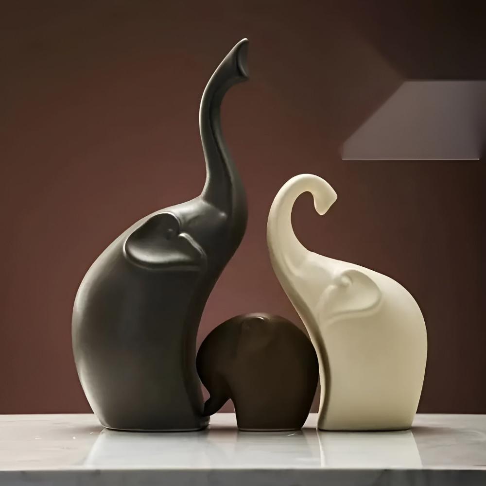 Serenity Elefant Skulpturer – Symbolisk Konst för Modern Inredning
