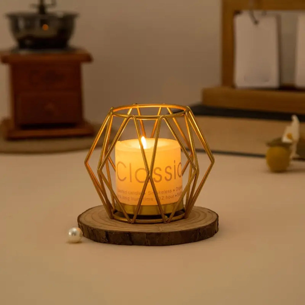 WireLys – Minimalistisk Järnljushållare med Trådramsdesign