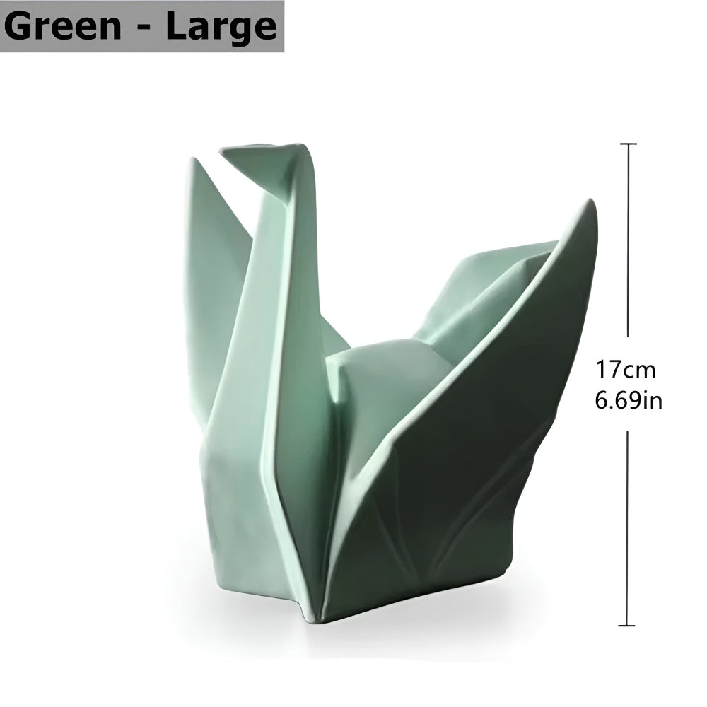 Origami Fågelstaty i Keramik – Modern Konstdekor