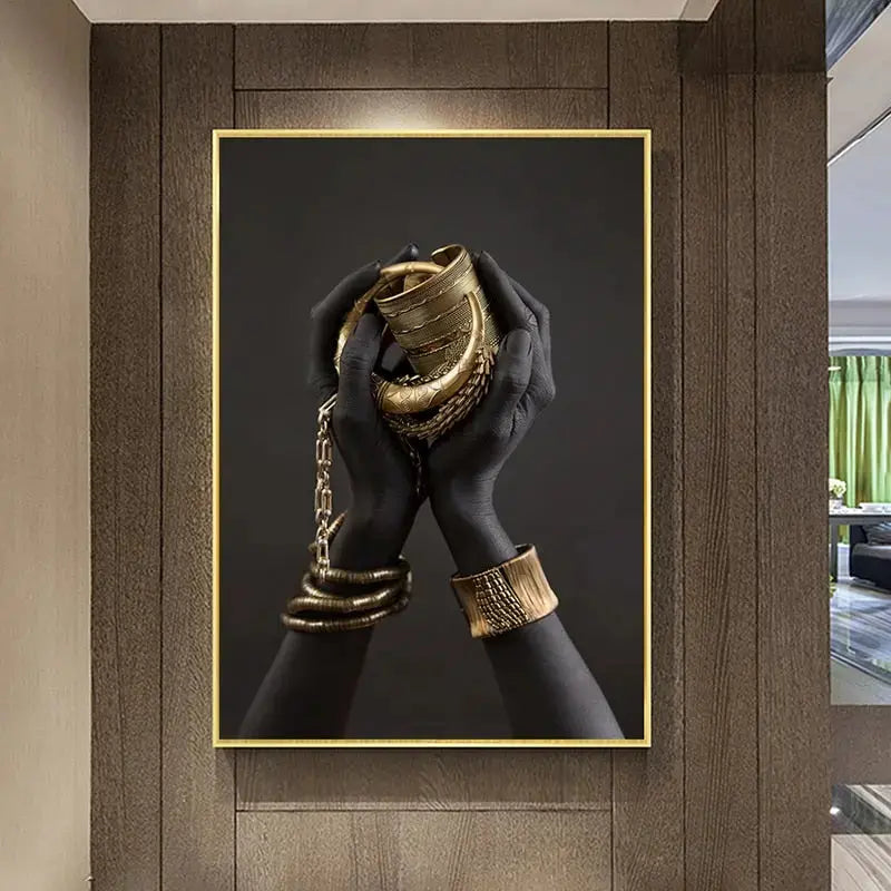 GoldenElegance – Lyxig Väggkonst på Canvas