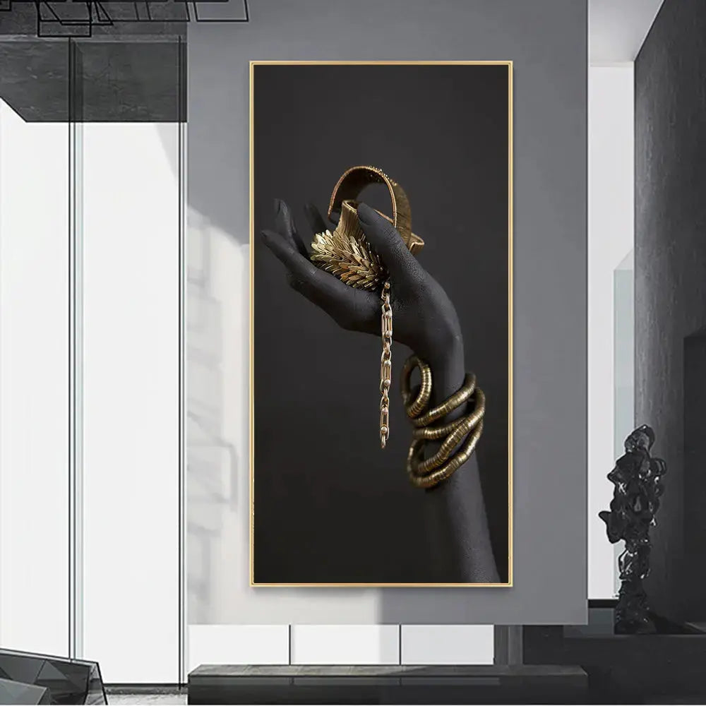GoldenElegance – Lyxig Väggkonst på Canvas
