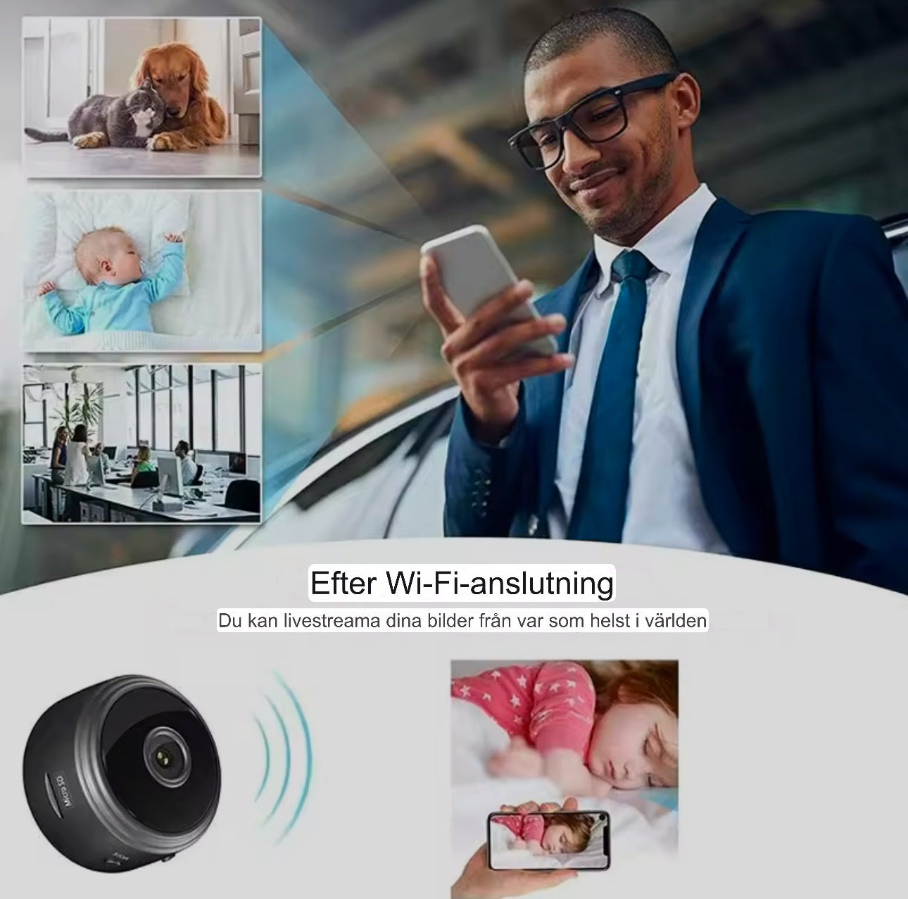 Mini WiFi Kamera med Nattvision