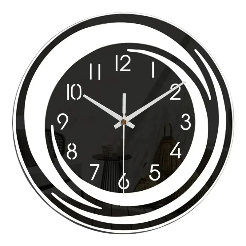 NordicTime – Minimalistisk Akrylväggklocka i Skandinavisk Svart Design
