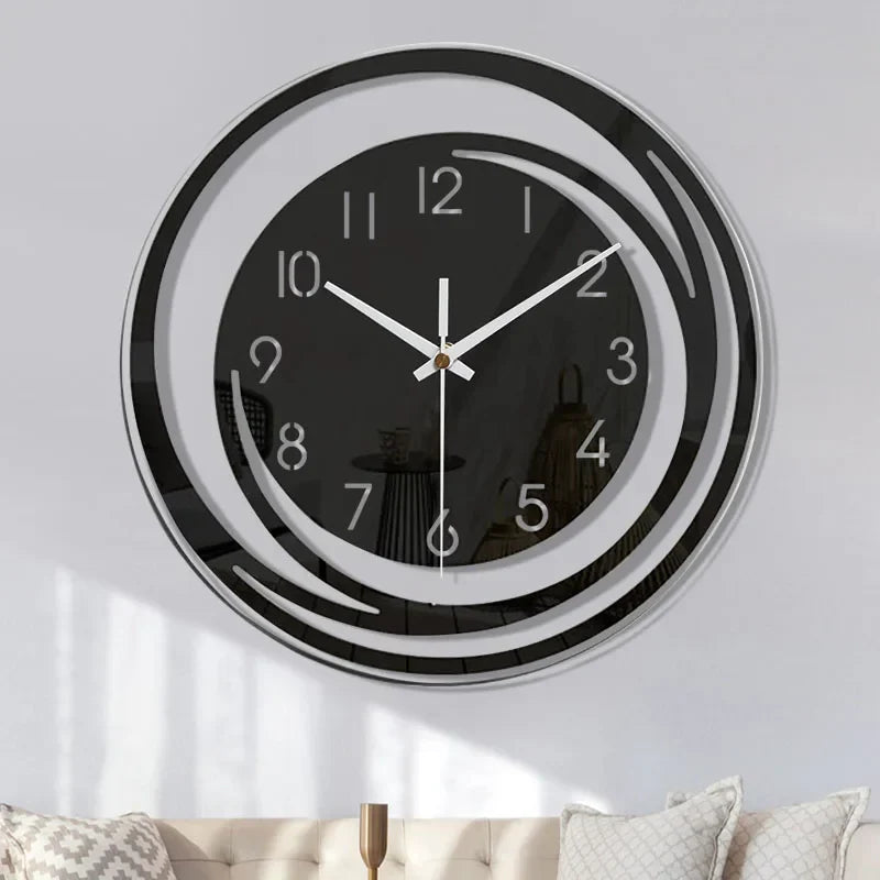 NordicTime – Minimalistisk Akrylväggklocka i Skandinavisk Svart Design