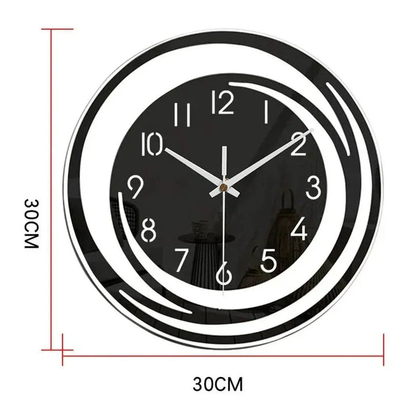 NordicTime – Minimalistisk Akrylväggklocka i Skandinavisk Svart Design