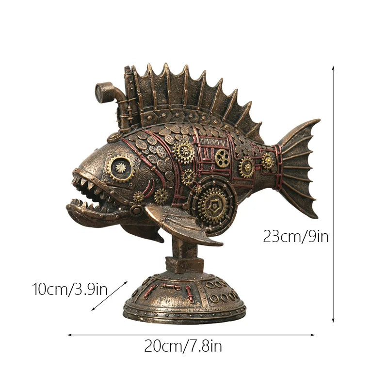 GearFin – Steampunk Gearfish Skulptur