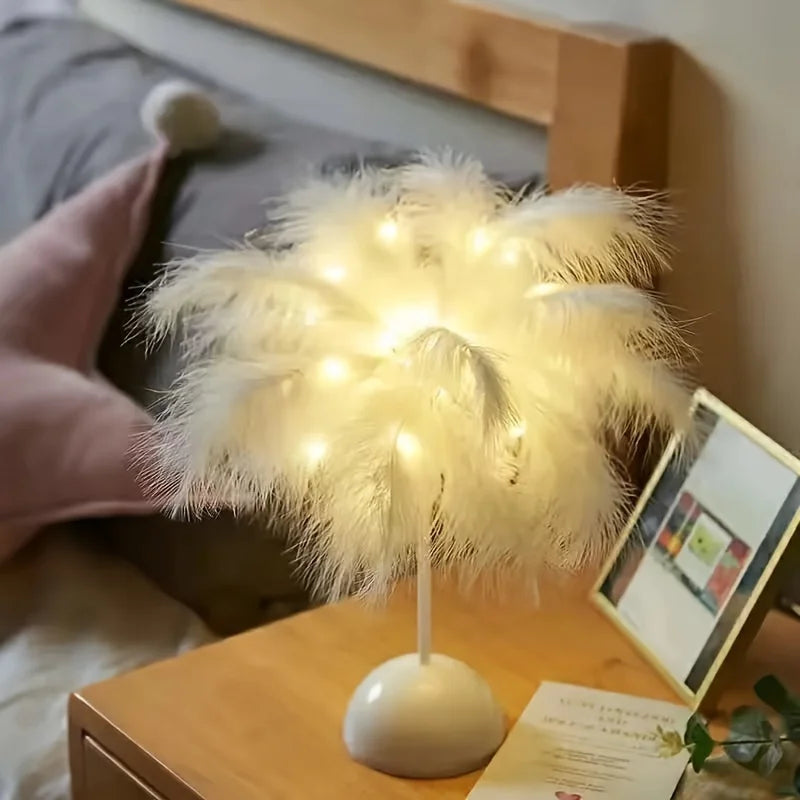 Ljusfjäder – Dekorativ fjäderlampa i elegant design