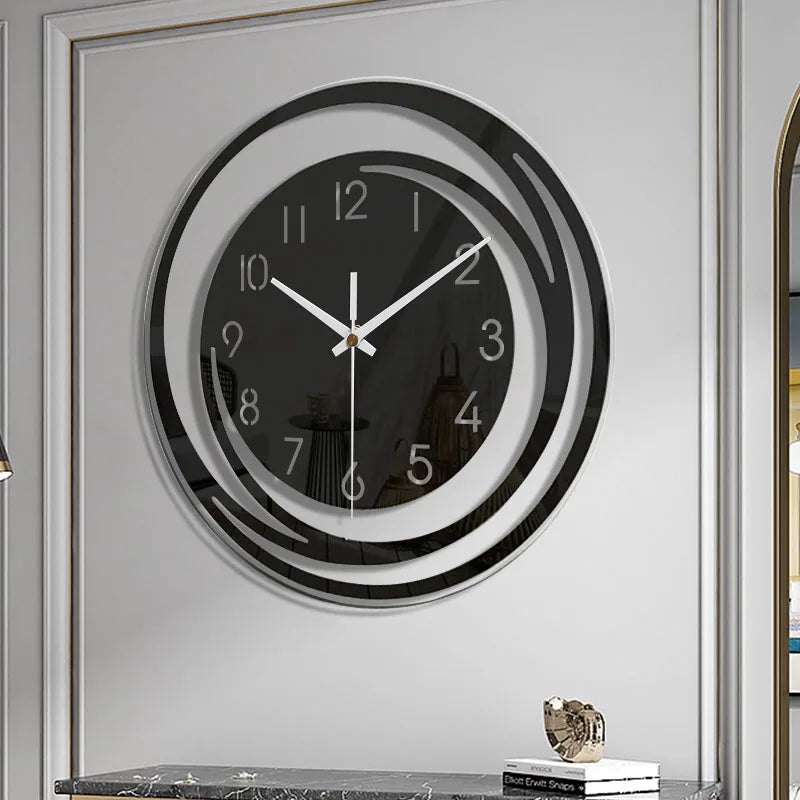 NordicTime – Minimalistisk Akrylväggklocka i Skandinavisk Svart Design