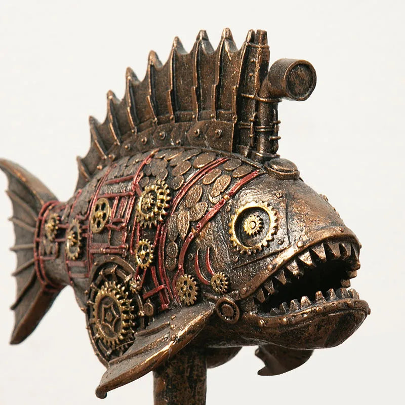 GearFin – Steampunk Gearfish Skulptur