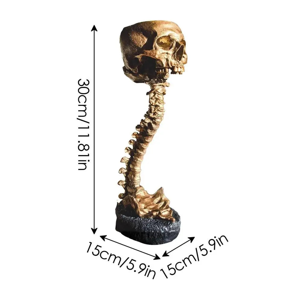 SkullSpine – Gotiskt Planteringskärl med Skalle och Ryggrad