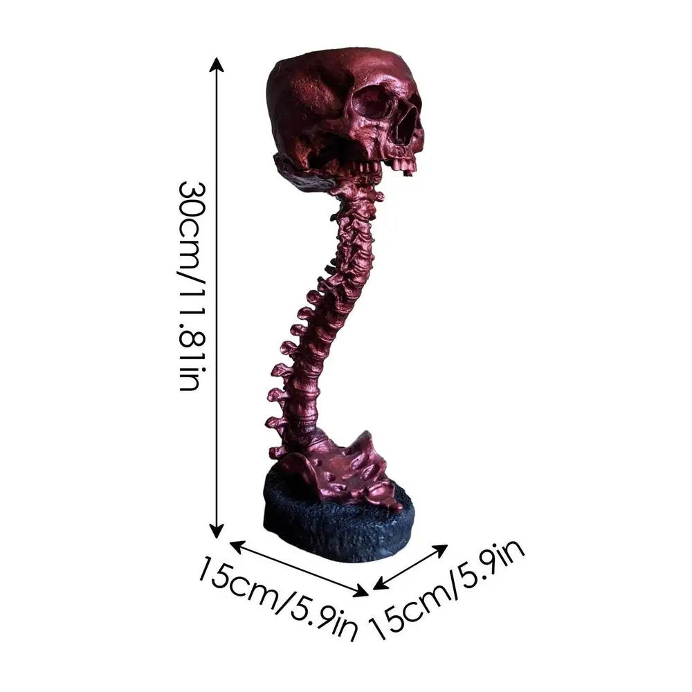 SkullSpine – Gotiskt Planteringskärl med Skalle och Ryggrad