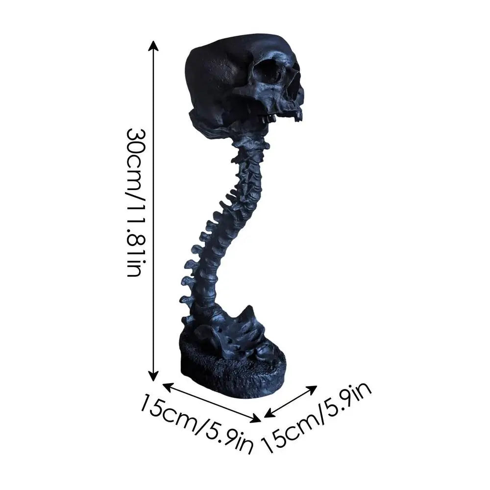 SkullSpine – Gotiskt Planteringskärl med Skalle och Ryggrad