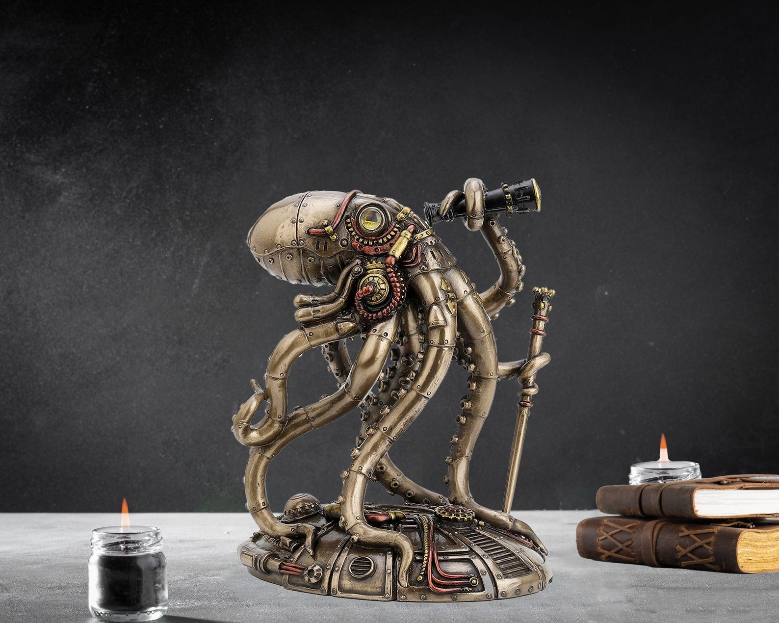 NauticaKraken – Retro-Futuristisk Steampunk Bläckfiskstaty