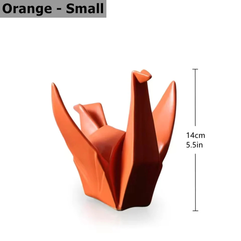 Origami Fågelstaty i Keramik – Modern Konstdekor