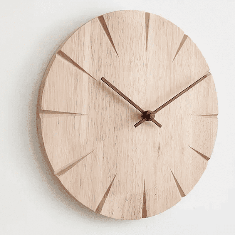 TimelessWood – Elegant Väggklocka i Trä