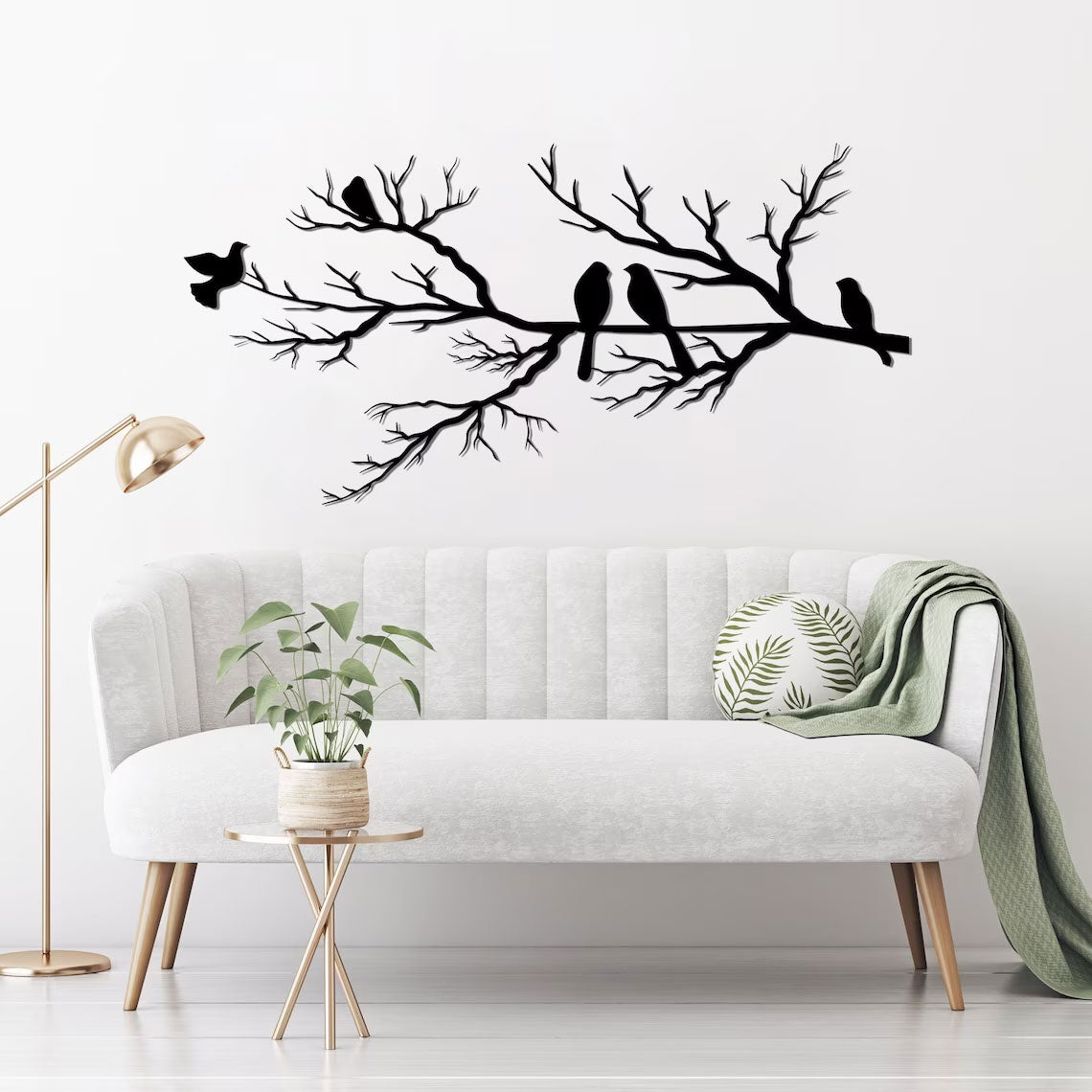 BirdGrace – Elegant Metallväggdekoration med Fågeldesign