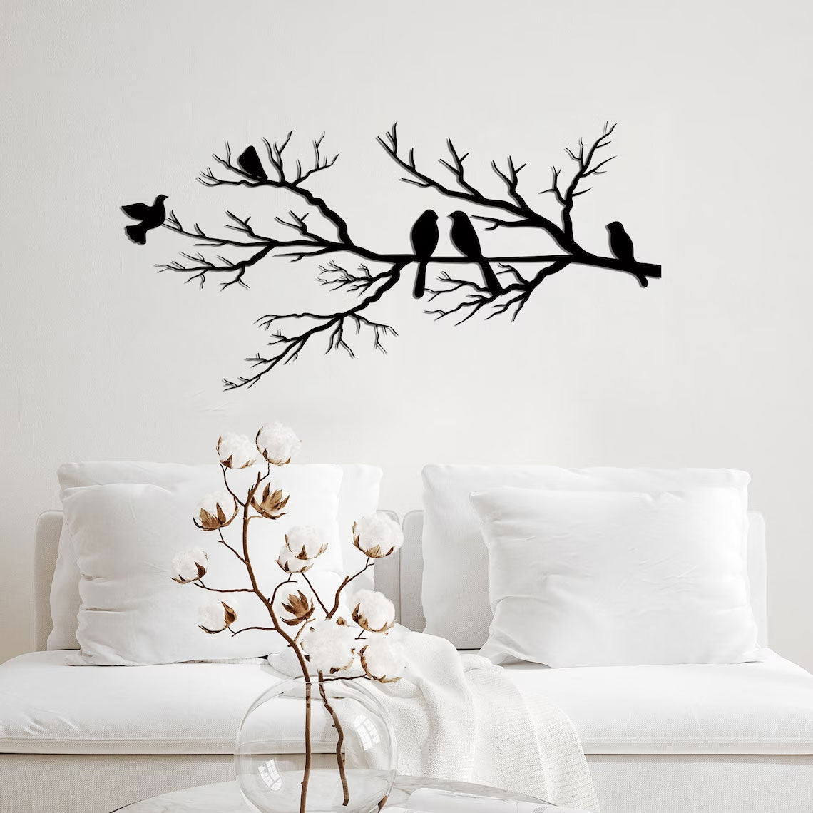 BirdGrace – Elegant Metallväggdekoration med Fågeldesign
