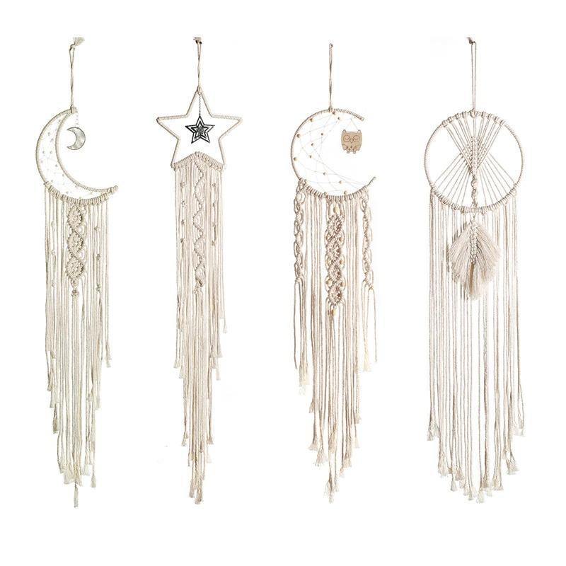 CelestialWeave – Handgjord Macramé Dreamcatcher för Himmelsk Elegans