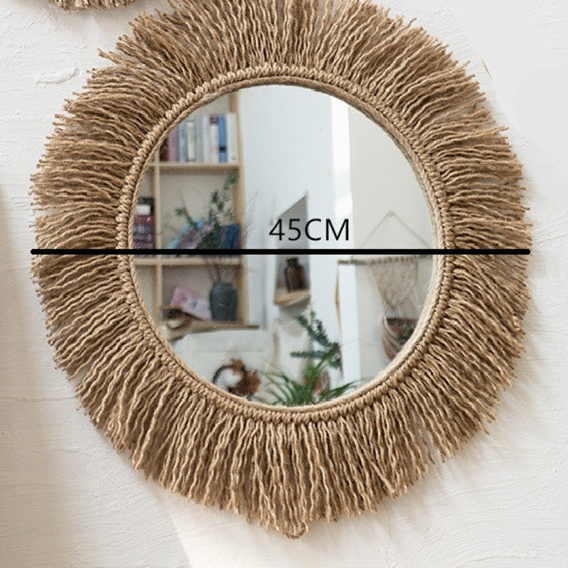 BohoReflex – Handvävd Boho Spegel med Repdetaljer