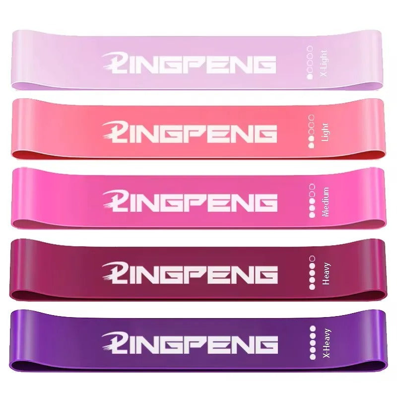 Resistance Band Set – 5 Nivåer, Ekologiskt Naturgummi, För Styrketräning