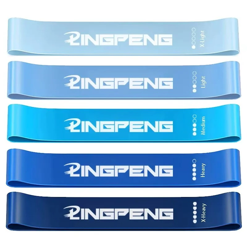 Resistance Band Set – 5 Nivåer, Ekologiskt Naturgummi, För Styrketräning