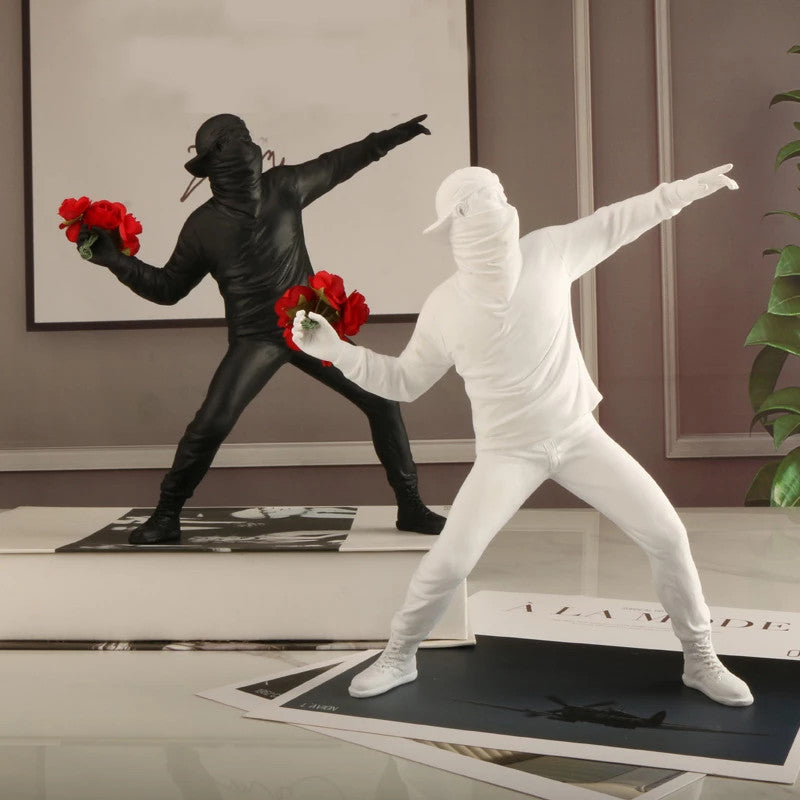 Banksy Flower Rioter – Urban Konst för Ditt Hem