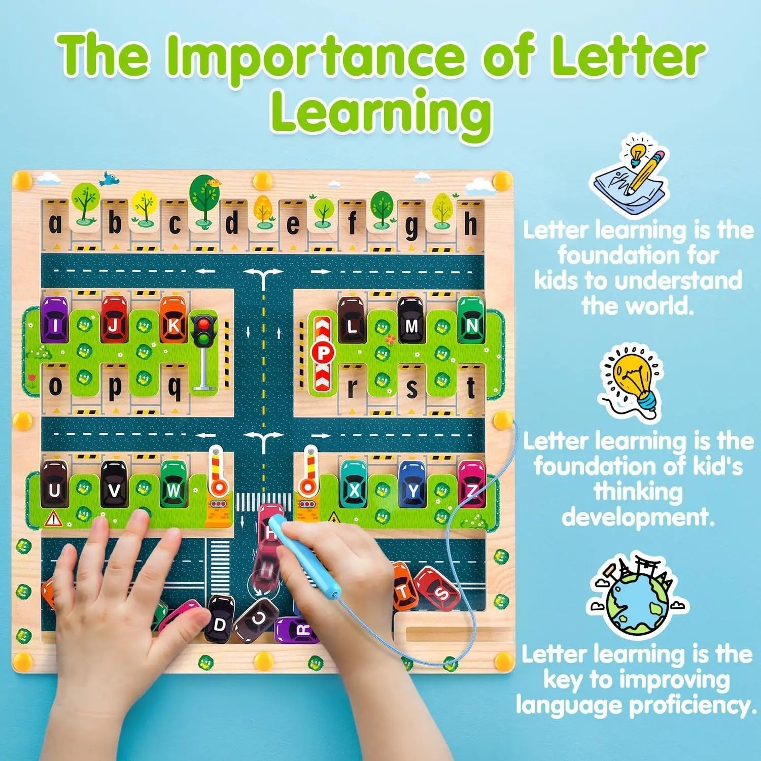 Montessori Magnetisk Alfabet Labyrint