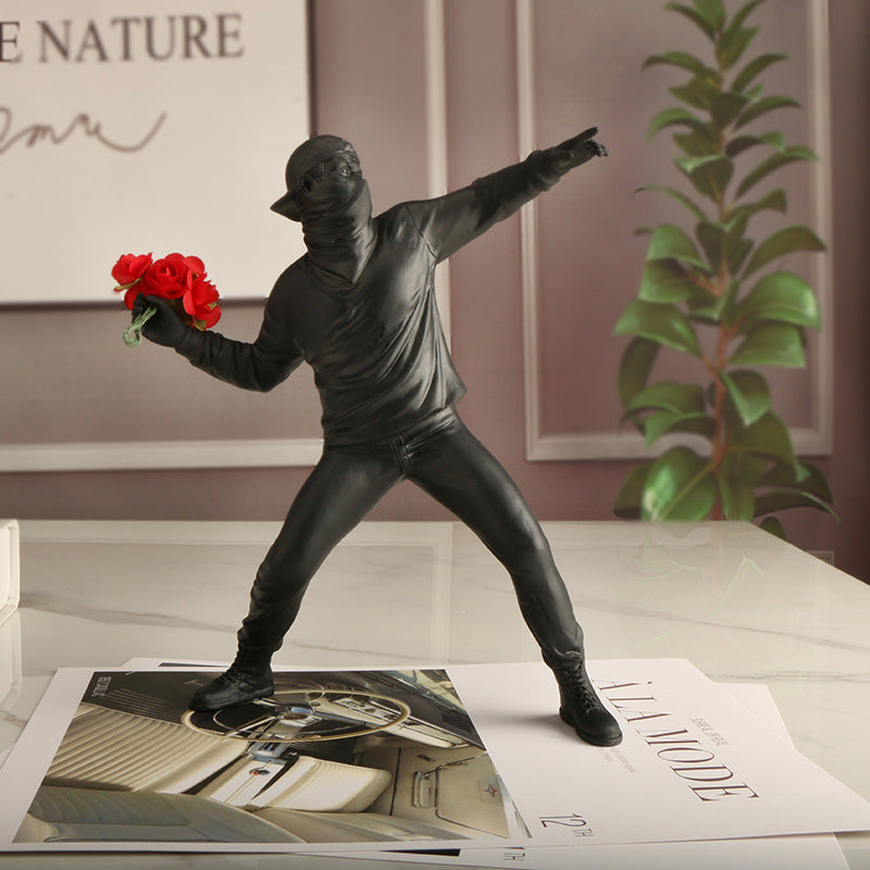 Banksy Flower Rioter – Urban Konst för Ditt Hem