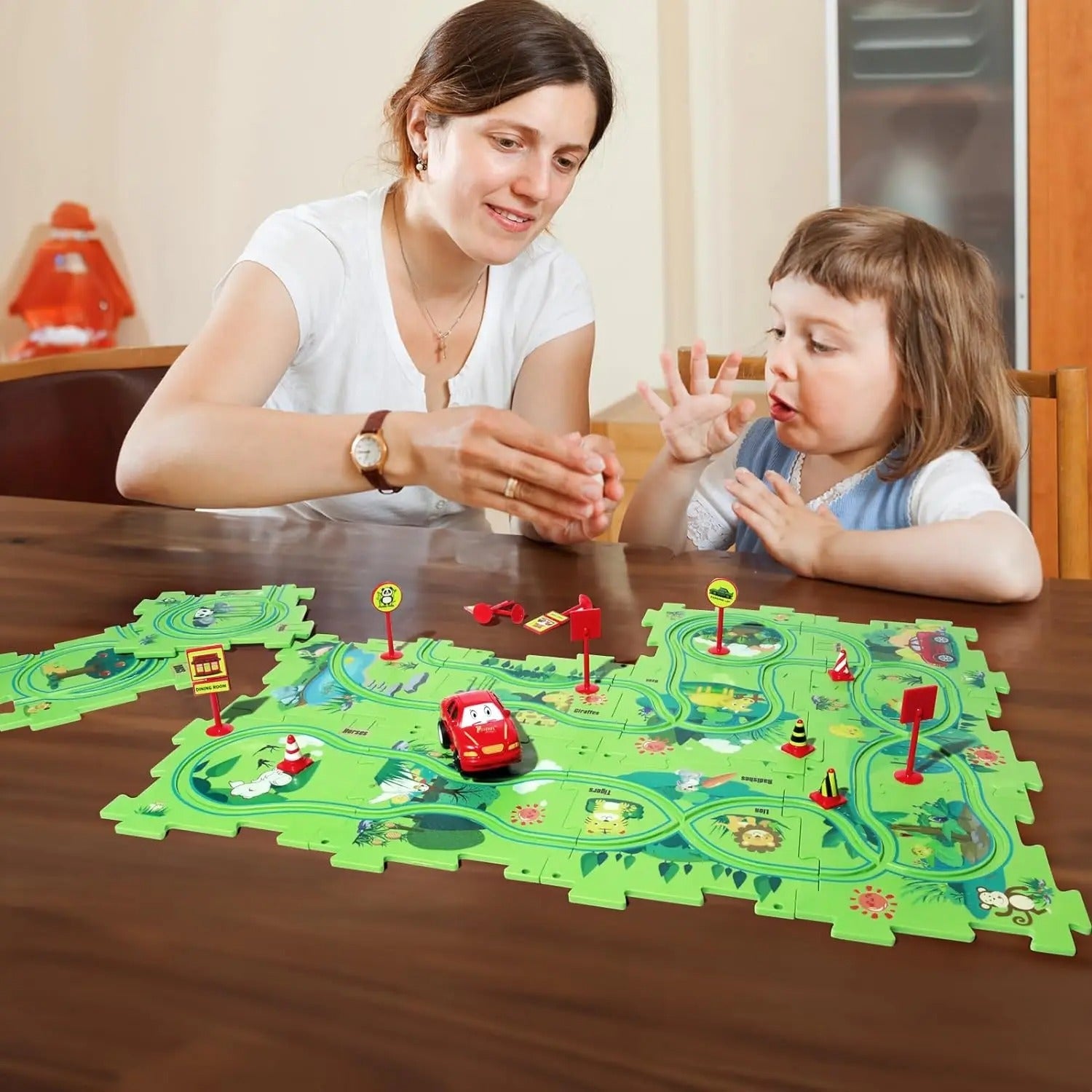 Puzzle Track Car Play Set: Roligt och Lärorikt för Barn