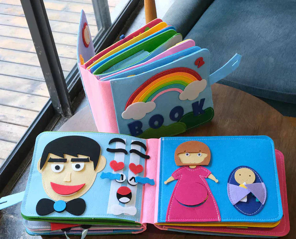 Montessori-aktivitetsbok med filt – Lärande genom lek för småbarn